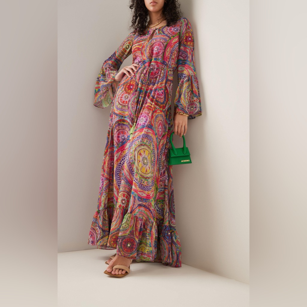 Alexis *Charisma* 60s Psychedelic Print Boho Hippie Midi Maxi Dress Xs
